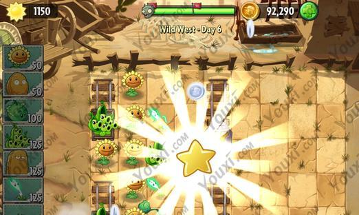 挑战植物大战僵尸2西部第一关3星完美通关攻略