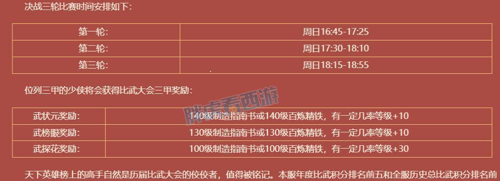 梦幻西游英雄比武怎么进入？进入后有哪些奖励？