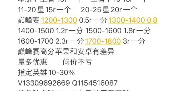 搭建王者荣耀金牌的成本是多少？