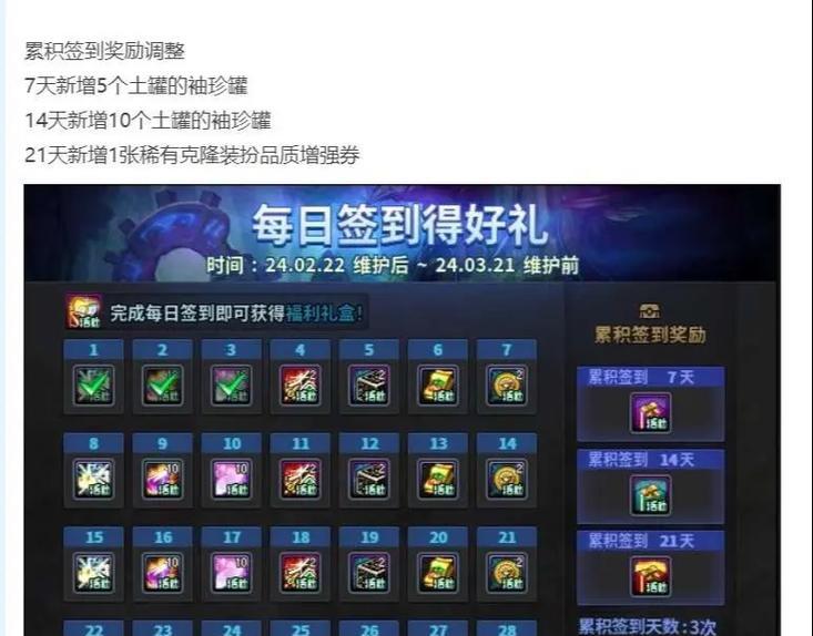 过年dnf签到活动有哪些？签到可以获得什么奖励？